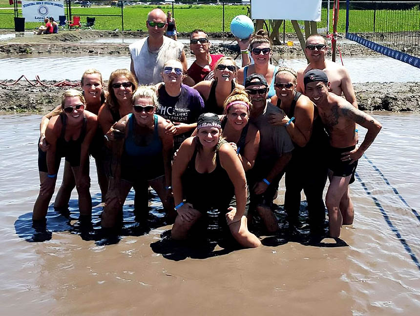 Mud Volleyball players