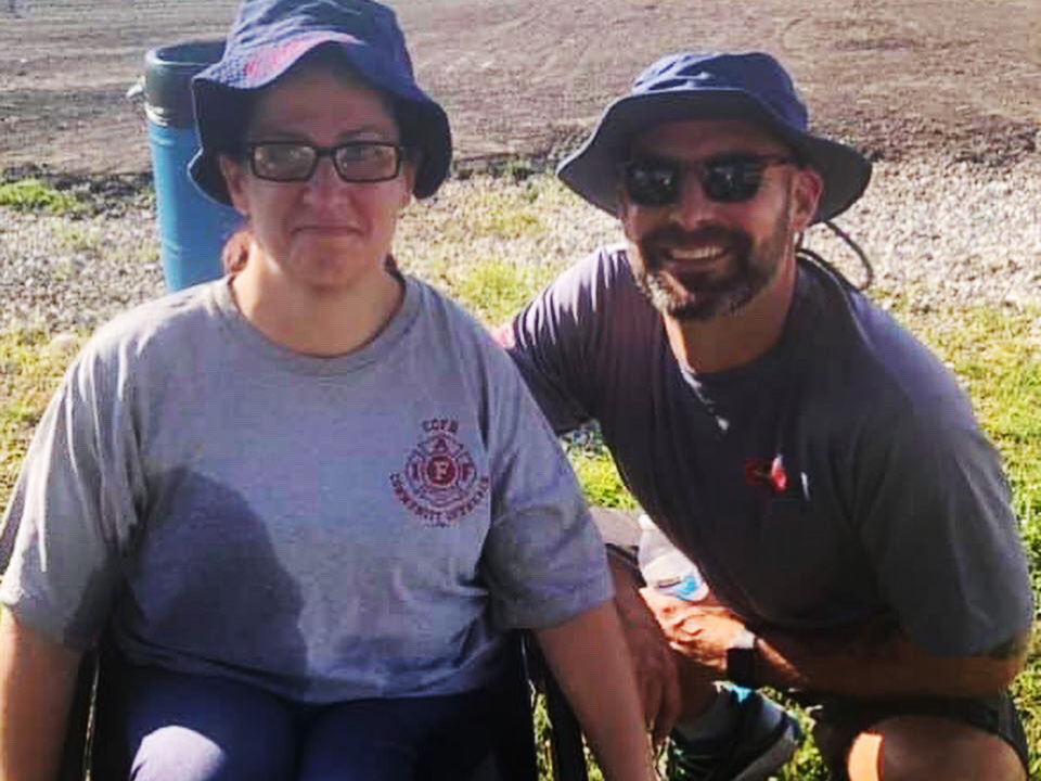 DASA athlete with firefighter